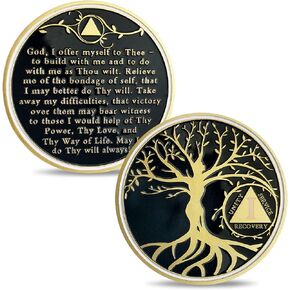 1 Year Sobriety Chip| AA Coins and Medallions| Tree of Life Recovery Medallion Sobriety Gifts for Men Women(Year Ⅰ)