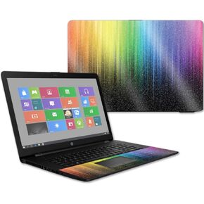 MightySkins Glossy Glitter Skin for HP 17t Laptop 17.3" (2017) - Rainbow Streaks | Protective, Durable High-Gloss Glitter Finish | Easy to Apply, Remove, and Change Styles | Made in The USA