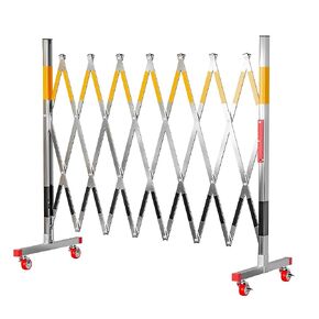 بوابة حاجز أمان صناعية قابلة للتوسيع من MYOYAY، بوابة حاجز أمان معدنية قابلة للطي بطول 9.84 قدم مع سياج متنقل بعجلات، سياج مروري قابل للسحب في الهواء الطلق يتم تجميعه بسهولة in Kuwait