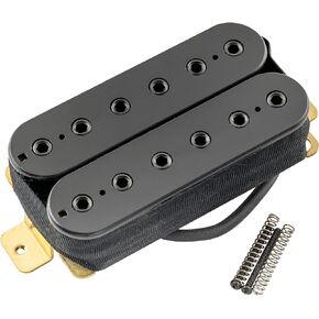 Artec HBB-XBB Ceramic Magnet Uncovered Adjustable Hexagonal Poles Humbucker Electric Guitar Neck Bridge Pickups Set, Black