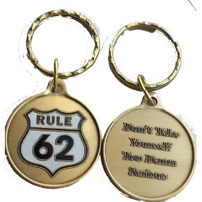Rule 62 Color AA Keychain Medallion Sobriety Chip Key Tag