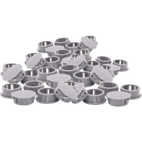 100 Pcs Plastic Plugs, 13mm Gray Plastic Hole Plugs, Locking Insert End Cap, Hole Covers for Screw Holes Furniture Machines Cabinets