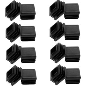 Aster 1 Inch(25mm) Square Plastic Hole Plugs, 16 Pack Tube End Cap, Black Post End Cap Square Tubing Plug for Metal Tubing, Fences, Glide Protection from Chair Legs, Furniture and Floors