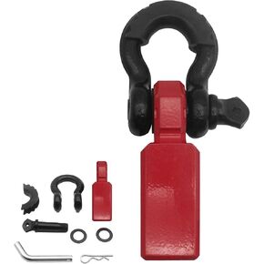 جهاز استقبال وصلة القيد يناسب 2 بوصة، كتلة استقبال وصلة وصل بقوة كسر 33.075 رطل مع دبوس لولبي 5/8 بوصة، وأغلال حلقية على شكل حرف D 3/4 بوصة لقطر الشاحنة (أسود وأسود) in Kuwait