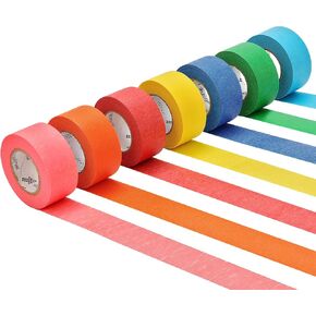 skytogether Colored Masking Tape 1 Inch Wide, Rainbow Color Masking Tape Colorful Masking Tape Colored Tape Rolls for Kids Classroom Painters Tape Colors Art Craft Tape, 1 Inch x 16.4 Yards, 7 Rolls