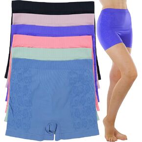 ToBeInStyle Women's 6 Pack Control Shaping Booty Shorts Boyshorts Seamless Underwear