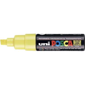 UNI POSCA PC-8K CHISEL TIP MARKER PEN- YELLOW (BOX OF 6)