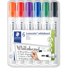 Staedtler 351WP6 Bullet Tip Whiteboard Marker, Pack of 6