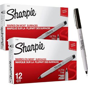 Sharpie Ultra-Fine Permanent Markers, Black, 24 Count (2 Pack)
