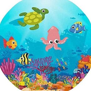 Ocean Floor Children's Tuff Tray Play Mat - 33.8 x 33.8 Inches - Vinyl - Tuff Tray NOT Included