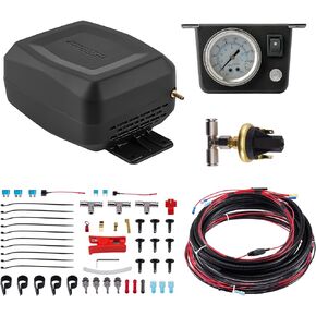 maXpeedingrods On Board Air Compressor System with Low Pressure Sensor Universal Air Spring Compressor Kit for Trucks Vans