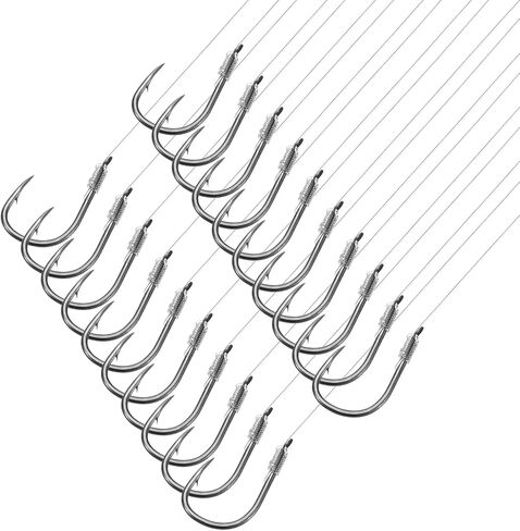 PATIKIL Small Fishing Hooks with Line, Double Hook Rigs with Barbs Fishing Hook on Nylon Line in Saudi Arabia