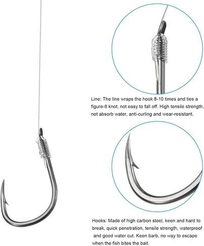 PATIKIL Small Fishing Hooks with Line, Double Hook Rigs with Barbs Fishing Hook on Nylon Line in Saudi Arabia