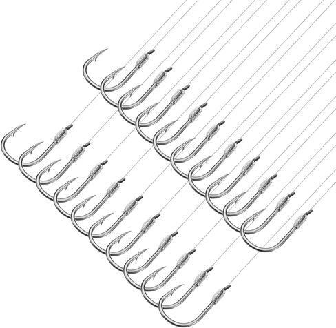 PATIKIL Small Fishing Hooks with Line, Double Hook Rigs with Barbs Fishing Hook on Nylon Line in Saudi Arabia