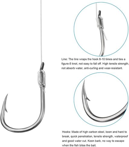 PATIKIL Small Fishing Hooks with Line, Double Hook Rigs with Barbs Fishing Hook on Nylon Line in Saudi Arabia