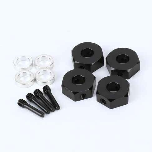 RCAWD Alloy 12mm Wheel Hex Hub & Spacer AXI232018 for Axial 1/10 SCX10 III PRO Capra 1.9 Upgrades Part Red in Saudi Arabia