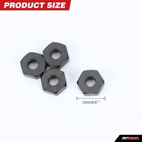 RCAWD Alloy 12mm Wheel Hex Hub & Spacer AXI232018 for Axial 1/10 SCX10 III PRO Capra 1.9 Upgrades Part Red in Saudi Arabia