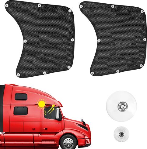 LukLoy 2 Pcs Side Window Sun Shade for Semi-Truck, 19.68'' X 23.53'' Semi Window Sun Shade Compatible with Freightliner Volvo VNL RV International Trucks, Semi Truck Accessories Interior in Saudi Arabia