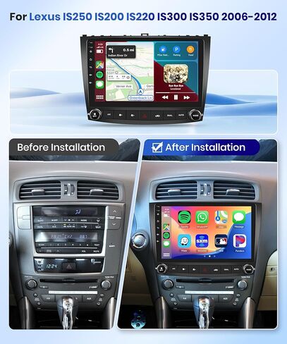 【2+64G】 for Lexus IS250 IS200 IS220 IS300 IS350 2006-2012 Android Car Radio, Wireless Carplay Android Auto 10.1"Touch Screen Bluetooth Car Audio Receiver GPS WiFi Backup Camera FM/RDS HiFi SWC in Saudi Arabia