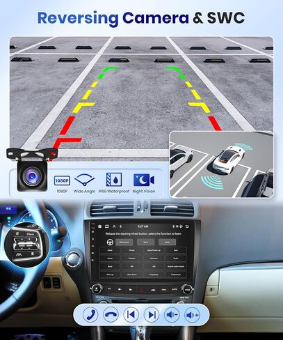 【2+64G】 for Lexus IS250 IS200 IS220 IS300 IS350 2006-2012 Android Car Radio, Wireless Carplay Android Auto 10.1"Touch Screen Bluetooth Car Audio Receiver GPS WiFi Backup Camera FM/RDS HiFi SWC in Saudi Arabia