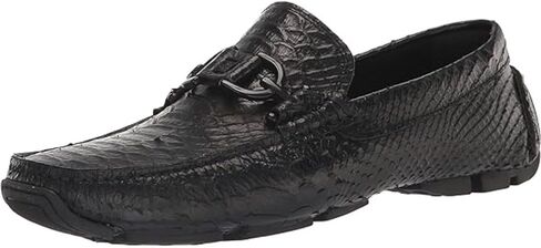 Donald J Pliner Men's Dacio Driver Driving Style Loafer, Black-Snake Print Leather, 10 in Kuwait