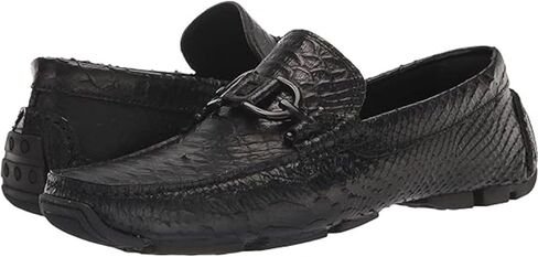Donald J Pliner Men's Dacio Driver Driving Style Loafer, Black-Snake Print Leather, 10 in Kuwait