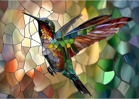 MXJSUA 5D Hummingbird Suncatcher Diamond Art Painting Kits for Adults, DIY Diamond Art Kits for Beginners Gem Art Craft Kits Home Wall Decor Gift 12x16 Inch in Saudi Arabia