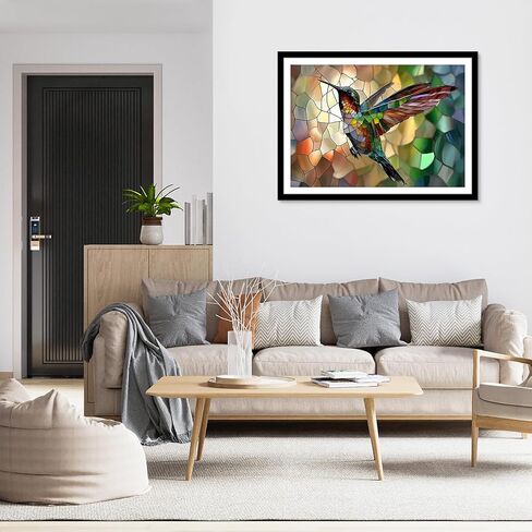 MXJSUA 5D Hummingbird Suncatcher Diamond Art Painting Kits for Adults, DIY Diamond Art Kits for Beginners Gem Art Craft Kits Home Wall Decor Gift 12x16 Inch in Saudi Arabia