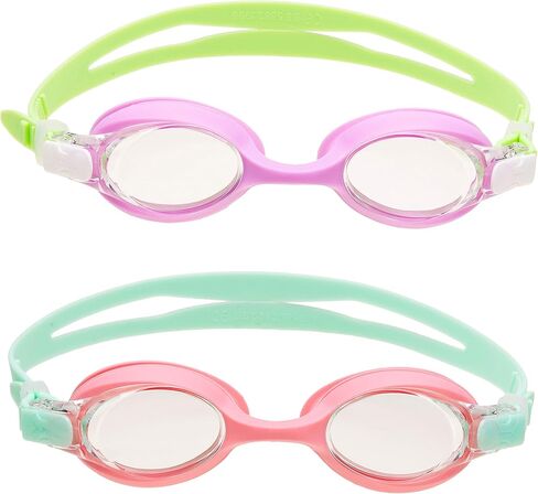 نظارات السباحة للأطفال من Sloosh (عبوة من قطعتين)، نظارات سباحة مانعة للتسرب رؤية واسعة ومضادة للضباب ومضادة للأشعة فوق البنفسجية للأولاد والبنات والمراهقين in Kuwait