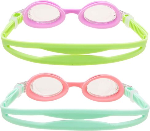نظارات السباحة للأطفال من Sloosh (عبوة من قطعتين)، نظارات سباحة مانعة للتسرب رؤية واسعة ومضادة للضباب ومضادة للأشعة فوق البنفسجية للأولاد والبنات والمراهقين in Kuwait