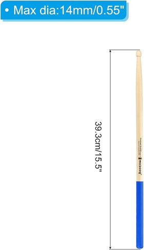 PATIKIL Maple Wood Drumstick Anti Slip Handle Grips Drum Stick Wrap 7A Blue 1 Pair for Drumming Musical Instrument Percussion in Saudi Arabia