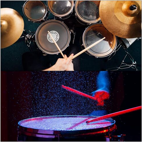 PATIKIL Maple Wood Drumstick Anti Slip Handle Grips Drum Stick Wrap 7A Blue 1 Pair for Drumming Musical Instrument Percussion in Saudi Arabia