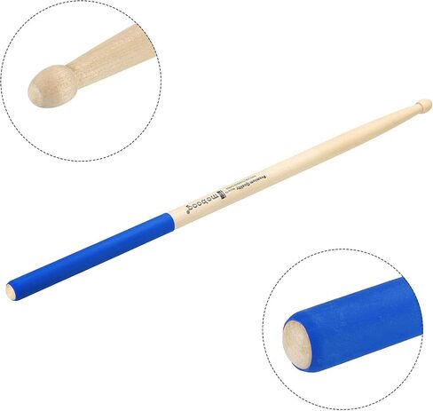 PATIKIL Maple Wood Drumstick Anti Slip Handle Grips Drum Stick Wrap 7A Blue 1 Pair for Drumming Musical Instrument Percussion in Saudi Arabia