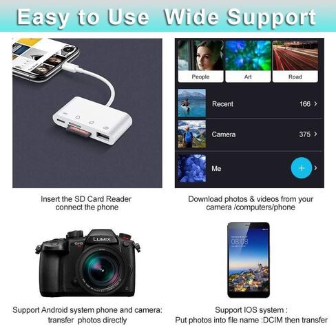 USB C SD Card Reader Adapter 4 Ports, Camera Memory SD Card Reader for iPhone 15, USB C Male to USB Female Micro SD TF Power Charging Splitter for iPad Pro, MacBook Pro and More USB C Devices in Saudi Arabia