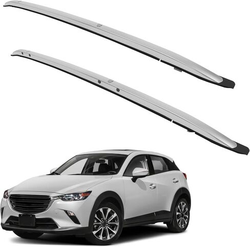 FINDAUTO 2 قطعة العارضة تناسب مازدا CX-3 2016-2019 القضبان الجانبية 165LBS ​​OE نمط أعلى السكك الحديدية سقف الرف ايرو الألومنيوم الصليب بار الأمتعة رف السكك الحديدية in Saudi Arabia