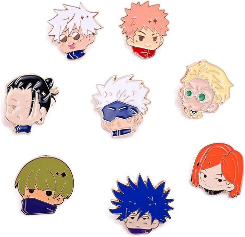 8pcs Anime Brooch for Jujutsu Kaisen Pins, Anime Jujutsu Kaisen Figure Brooch Cosplay Pin Gift for Fans in Kuwait