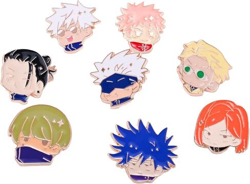 8pcs Anime Brooch for Jujutsu Kaisen Pins, Anime Jujutsu Kaisen Figure Brooch Cosplay Pin Gift for Fans in Kuwait