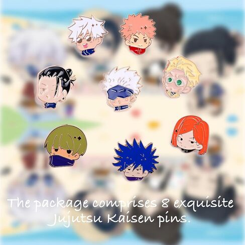 8pcs Anime Brooch for Jujutsu Kaisen Pins, Anime Jujutsu Kaisen Figure Brooch Cosplay Pin Gift for Fans in Kuwait