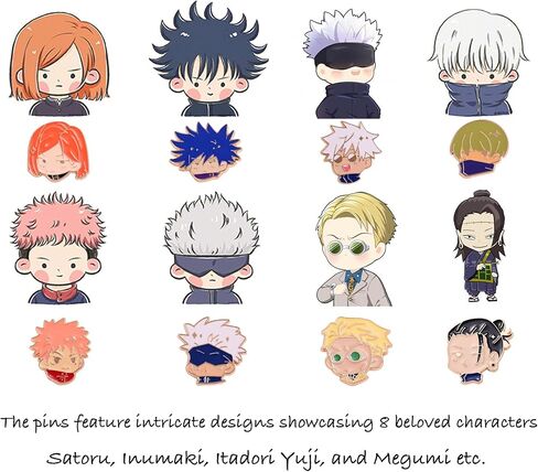 8pcs Anime Brooch for Jujutsu Kaisen Pins, Anime Jujutsu Kaisen Figure Brooch Cosplay Pin Gift for Fans in Kuwait