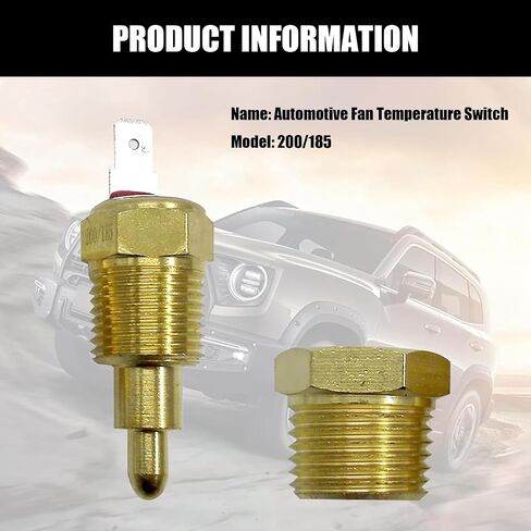 Pack-1 Fan Temperature Switch, 200 to 185 Degrees Adjustable Temperature Switch, Electric Engine Cooling Sensory Switch, Universal for Most Cars, Trucks and Vans (Gold) in Saudi Arabia