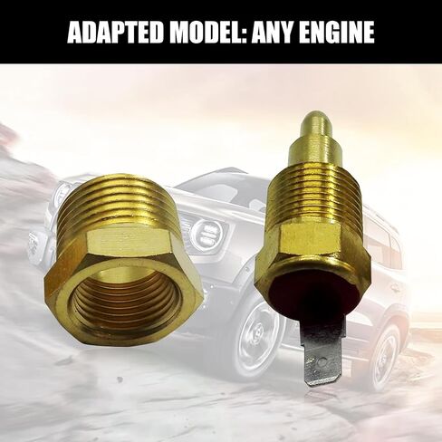 Pack-1 Fan Temperature Switch, 200 to 185 Degrees Adjustable Temperature Switch, Electric Engine Cooling Sensory Switch, Universal for Most Cars, Trucks and Vans (Gold) in Saudi Arabia
