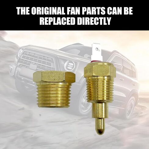 Pack-1 Fan Temperature Switch, 200 to 185 Degrees Adjustable Temperature Switch, Electric Engine Cooling Sensory Switch, Universal for Most Cars, Trucks and Vans (Gold) in Saudi Arabia