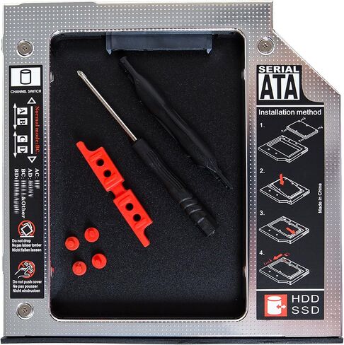 حاويات علبة القرص الصلب العالمية مقاس 9.5 مم (SATA إلى SATA 2nd SSD HDD) لأجهزة الكمبيوتر المحمول HP DELL Lenovo IBM ACER Gateway ASUS Sony Samsung MSI in Kuwait