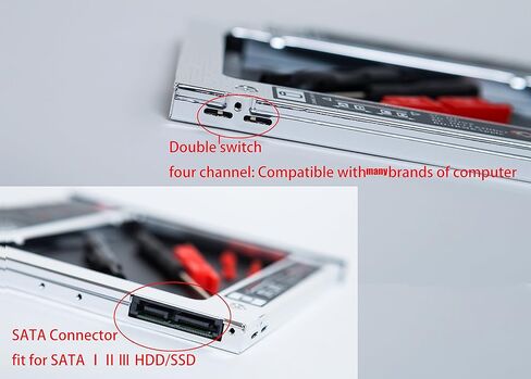 حاويات علبة القرص الصلب العالمية مقاس 9.5 مم (SATA إلى SATA 2nd SSD HDD) لأجهزة الكمبيوتر المحمول HP DELL Lenovo IBM ACER Gateway ASUS Sony Samsung MSI in Kuwait