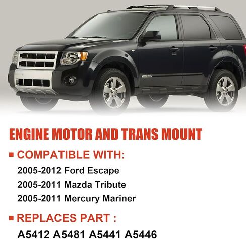 محرك المحرك وحوامل النقل المتوافقة مع 2005-2012 Ford Escape 2005-2011 Mazda Tribute 2005-2011 Mercury Mariner لاستبدال A5412 A5481 A5441 A5446 in Saudi Arabia