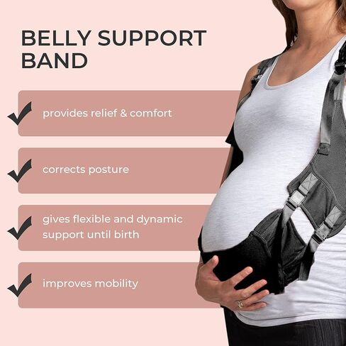 JOHNNY'S MAMA - EasyBelly Pregnancy Belly Support Band, Fully Adjustable Belly Band for Pregnancy (29-40 weeks), Maternity Belt for Pregnant Women, White in Saudi Arabia