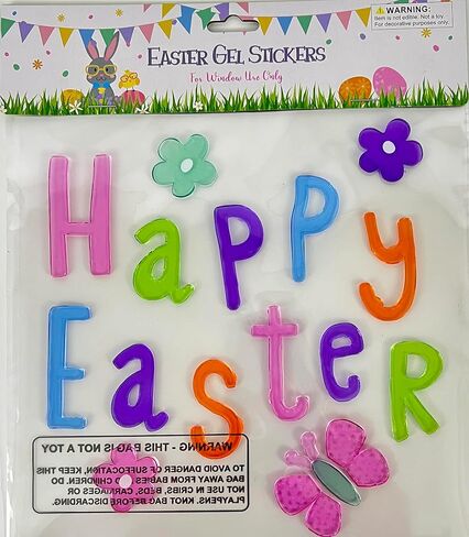 Easter, Spring & Summer Window Gel Cling Decorations - 4 Sheet Sets - Butterflies, Flowers, Birdhouse, and Bunnies in Saudi Arabia