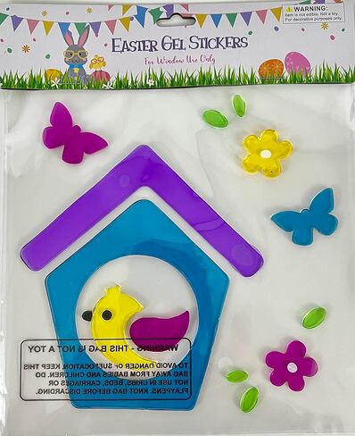 Easter, Spring & Summer Window Gel Cling Decorations - 4 Sheet Sets - Butterflies, Flowers, Birdhouse, and Bunnies in Saudi Arabia