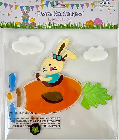 Easter, Spring & Summer Window Gel Cling Decorations - 4 Sheet Sets - Butterflies, Flowers, Birdhouse, and Bunnies in Saudi Arabia