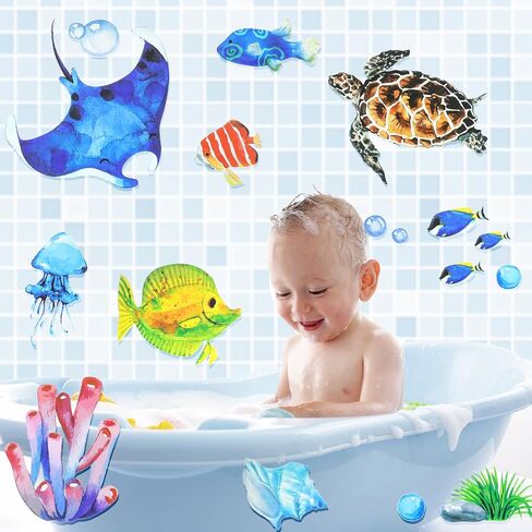 HOWAF 8 Sheets Ocean Animal Window Clings for Under The Sea Party Window Decorations, Sea Life Window Decals for Summer Party Home Decor, Under The Sea Animal Window Stickers in Saudi Arabia